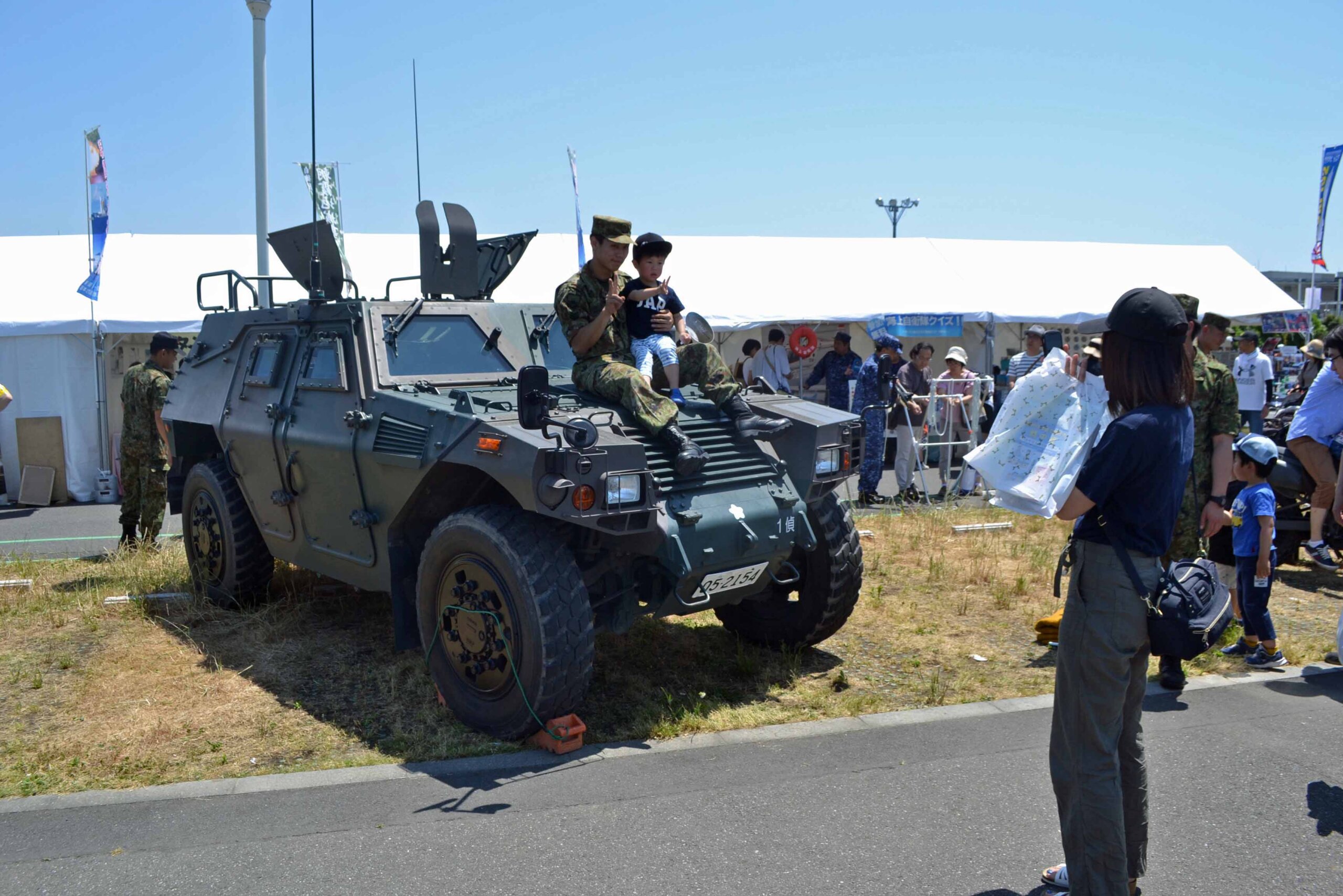 昨年の防災フェスで展示された自衛隊の車両