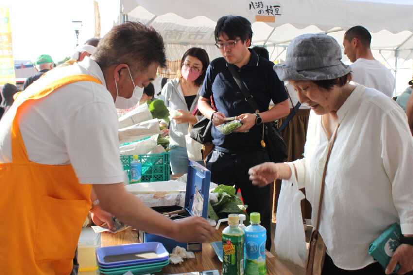 フレスポ八潮で行われた、「やしお枝豆ヌーヴォー祭」